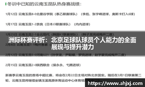 洲际杯赛评析：北京足球队球员个人能力的全面展现与提升潜力