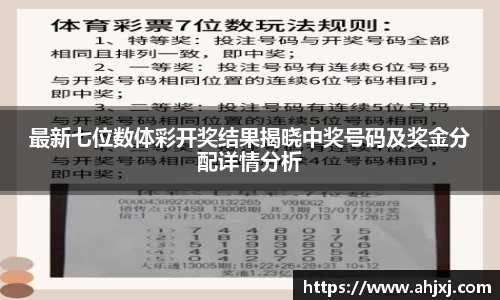 最新七位数体彩开奖结果揭晓中奖号码及奖金分配详情分析